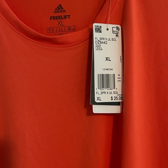 Adidas Free Lift Climalite Men’s Orange Shirt NWT XL - Picture 3 of 7